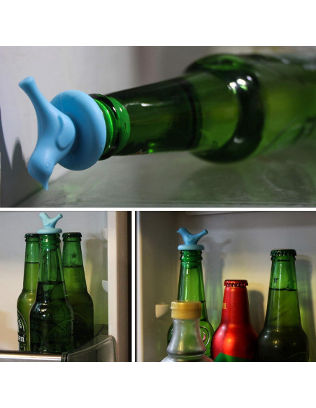 Tapones de Silicona para Botella de Vino Melostu - 6 Piezas Multicolor