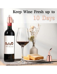 Tapón de Vino OWO de Acero Inoxidable Rosa Oro - 2 Paquete 2