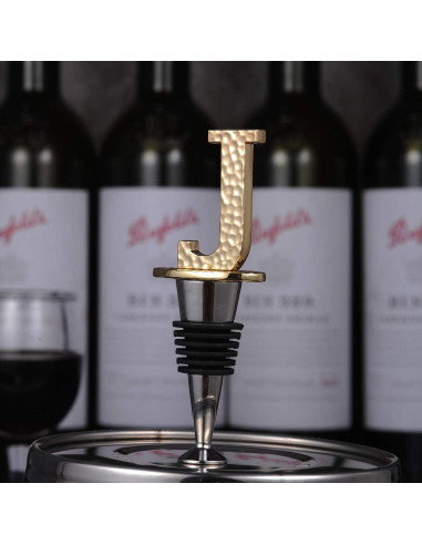 Tapon de Champagne Miicol Letra Dorada J - Reutilizable y Elegante