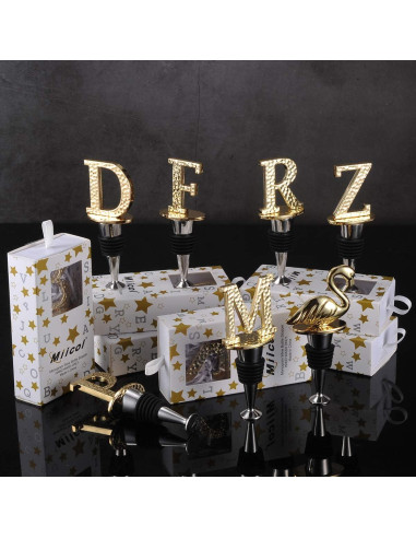 Tapon de Champagne Miicol Letra Dorada J - Reutilizable y Elegante