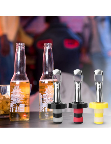 6 Tapones de Vino Reutilizables KINMINGZHU Silicona y Acero