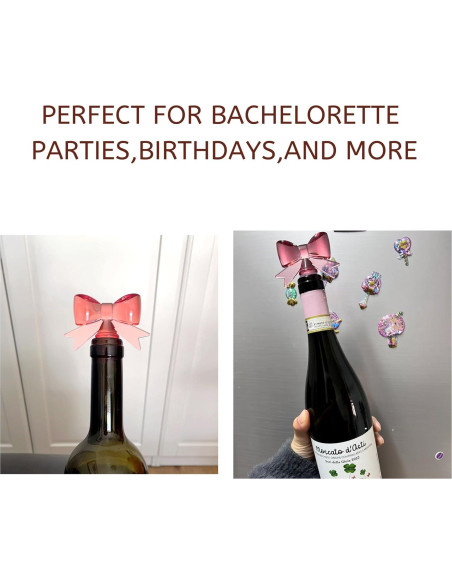 Tapón de Botella de Vino Zesensavor Rosa Silicona Lazo