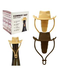 Tapones de Vino de Silicona OZZKSO - 2 Pcs Sombrero Vaquero
