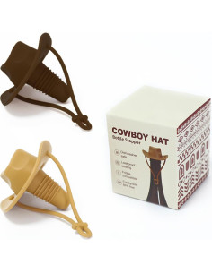 Tapones de Vino de Silicona OZZKSO - 2 Pcs Sombrero Vaquero 2