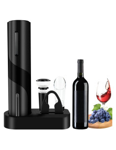 Abridor de Vino Eléctrico LAMA Negro Recargable con Accesorios