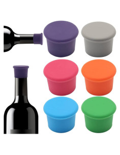6 Tapones de Silicona Reutilizables LHJJJL para Vino y Bebidas