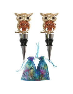 Tapones de Vino Adonisaon Búho Decorativos Reutilizables - 2 Piezas