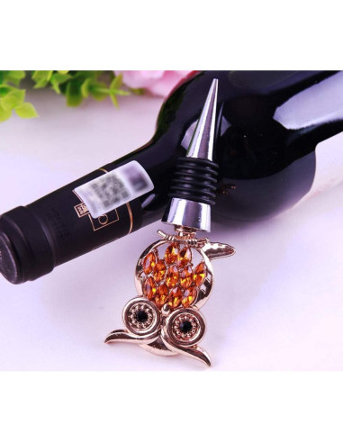 Tapones de Vino Adonisaon Búho Decorativos Reutilizables - 2 Piezas
