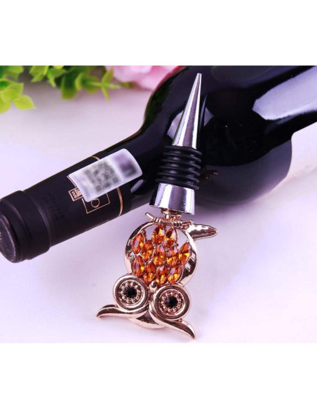Tapones de Vino Adonisaon Búho Decorativos Reutilizables - 2 Piezas