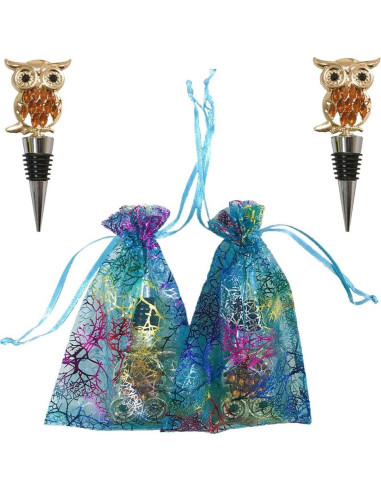 Tapones de Vino Adonisaon Búho Decorativos Reutilizables - 2 Piezas