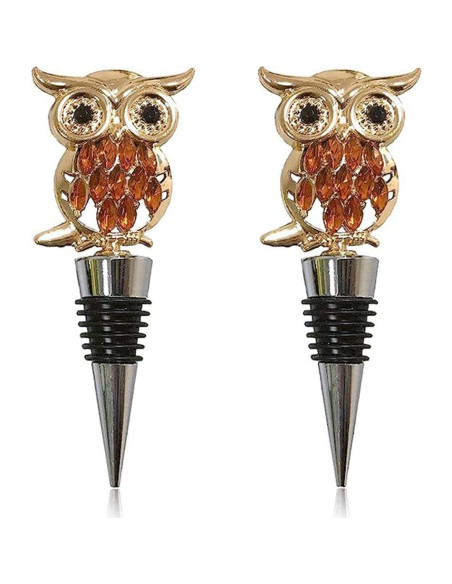 Tapones de Vino Adonisaon Búho Decorativos Reutilizables - 2 Piezas