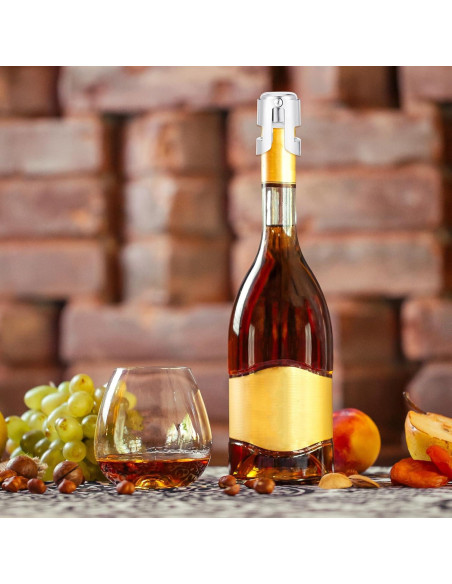 12 Tapones de Champagne Tobeelec Acero Inoxidable Reutilizables