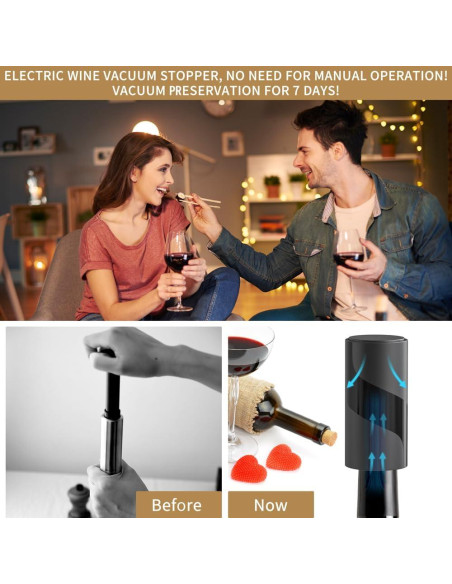 Abridor de Vino Eléctrico SIGBOT 4 en 1 con Aerador y Tapón
