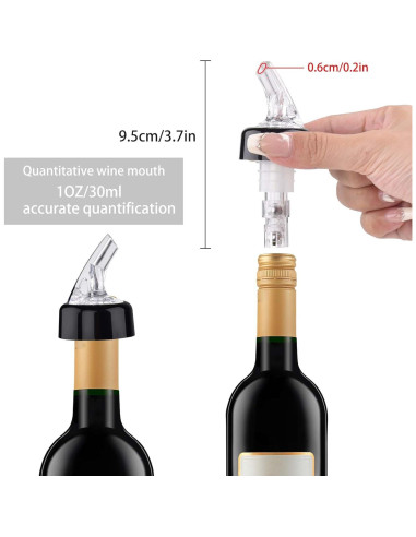 Vertedores Automáticos de Licor STNRST-IN, 8 Pcs, 30 Ml