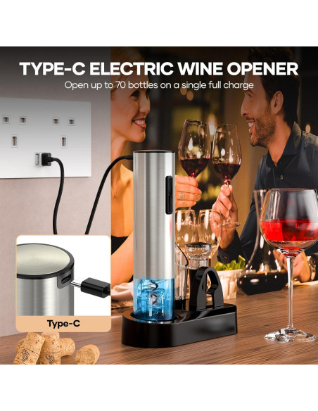 Abridor de Vino Eléctrico Crenova 6 en 1 Recargable