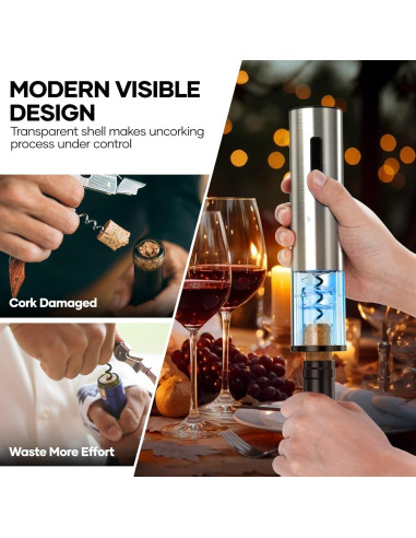 Abridor de Vino Eléctrico Crenova 6 en 1 Recargable