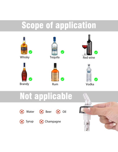 Vertedores Automáticos de Licor STNRST-IN, 8 Pcs, 30 Ml