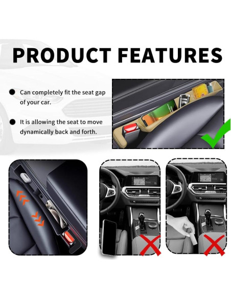 Organizador de Espacio entre Asientos Stacool 2PCS TPE Beige