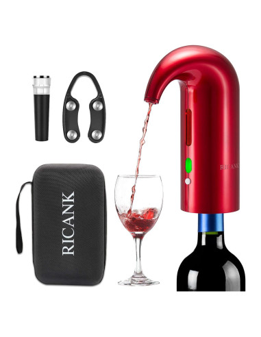 Aerador de Vino Eléctrico RICANK con Funda Dura - Portátil