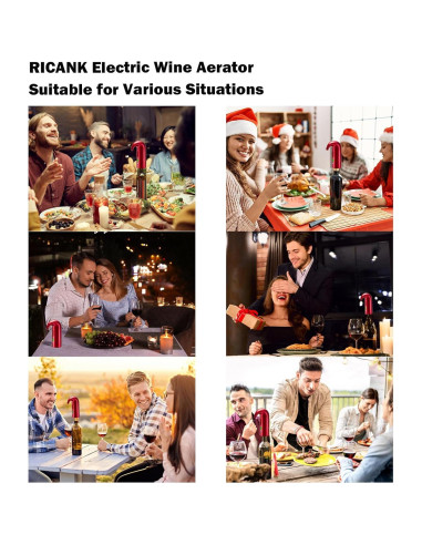 Aerador de Vino Eléctrico RICANK con Funda Dura - Portátil
