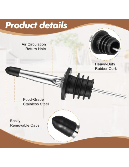 4 Botellas de Vierte Sieral 1L con Vertedores Acero Inoxidable
