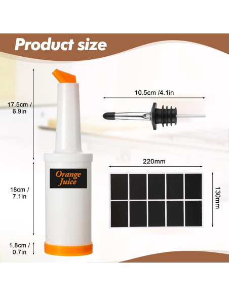4 Botellas de Vierte Sieral 1L con Vertedores Acero Inoxidable