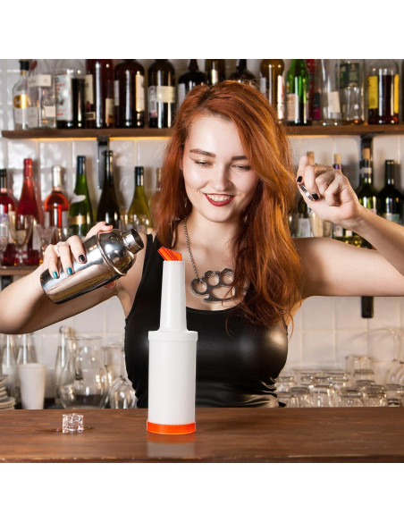 4 Botellas de Vierte Sieral 1L con Vertedores Acero Inoxidable