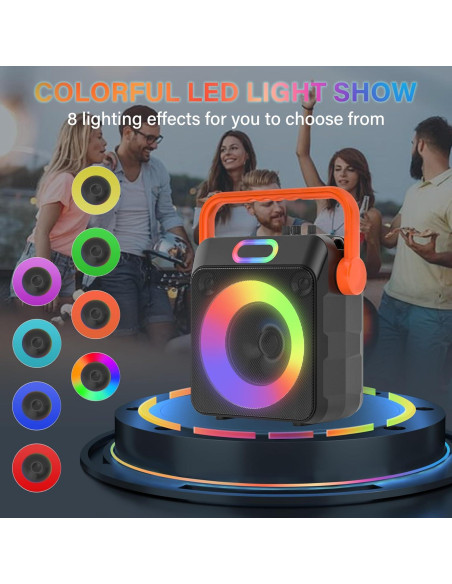 Máquina de Karaoke Bluetooth C02 Naranja 2 Micrófonos 6.5"