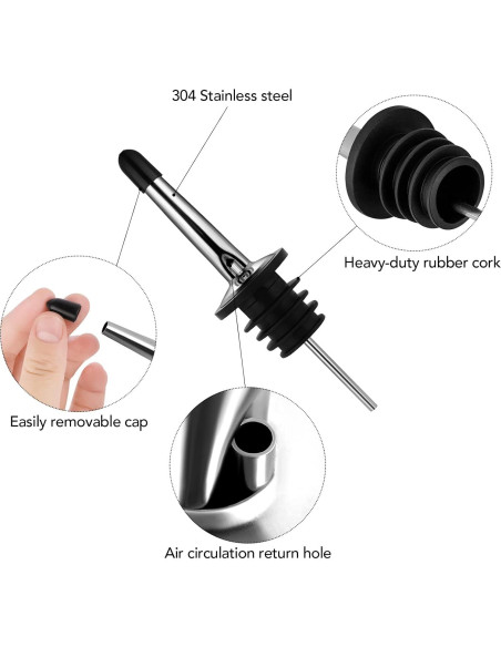 Ruisita 6 Botellas de Plástico para Verter con Vertedores Inoxidable