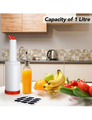 Ruisita 6 Botellas de Plástico para Verter con Vertedores Inoxidable