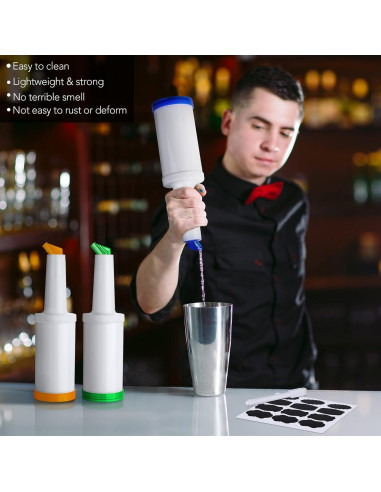 Ruisita 6 Botellas de Plástico para Verter con Vertedores Inoxidable