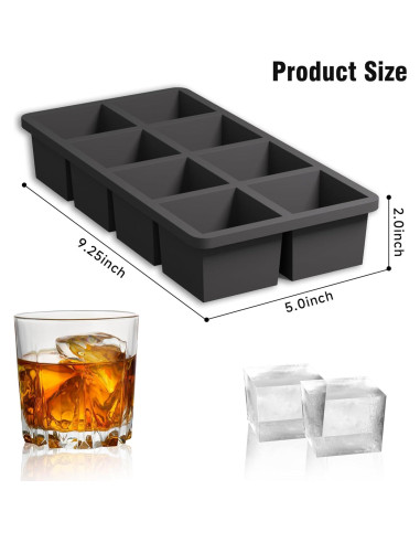 Bandeja de Hielo de Silicona Samuelworld 2-Pack 8 Cavidades