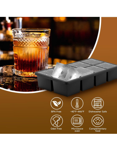 Bandeja de Hielo de Silicona Samuelworld 2-Pack 8 Cavidades