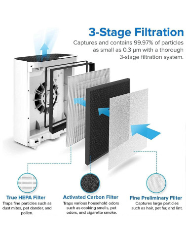 Filtro de Repuesto LEVOIT Vital 100-RF 3 en 1, Paquete de 2