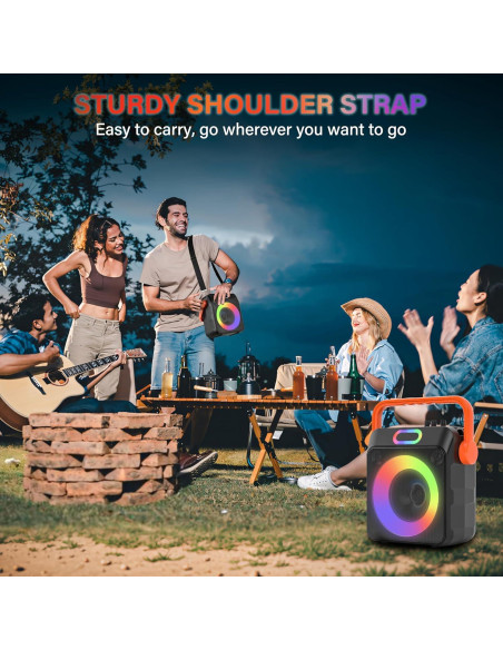 Máquina de Karaoke Bluetooth C02 Naranja 2 Micrófonos 6.5"