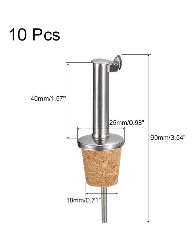 Vertedores de Botellas de Acero Inoxidable uxcell - 10 Piezas
