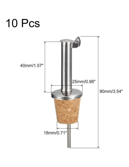 Vertedores de Botellas de Acero Inoxidable uxcell - 10 Piezas