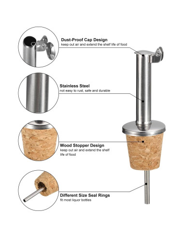 Vertedores de Botellas de Acero Inoxidable uxcell - 10 Piezas