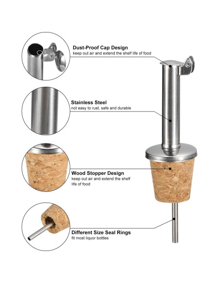 Vertedores de Botellas de Acero Inoxidable uxcell - 10 Piezas