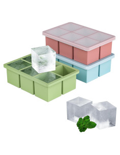 Bandeja de Hielo de Silicona HANCELANT 3 Pack con Tapa 5.08 cm