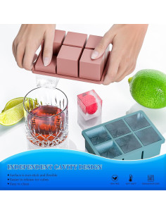 Bandeja de Hielo de Silicona HANCELANT 3 Pack con Tapa 5.08 cm 2