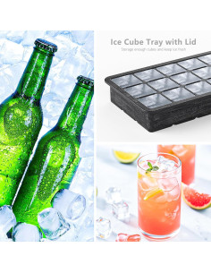 Bandejas de Hielo de Silicona HANCELANT 2 Piezas 19x12cm 2