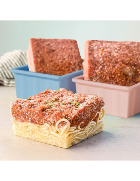 Bandeja de Congelador de Silicona GGOW 2 Tazas con Tapa - 4 Piezas