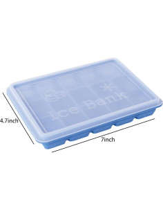 Bandejas de Hielo de Silicona FUN LAVIE 2 Piezas con Tapa 2