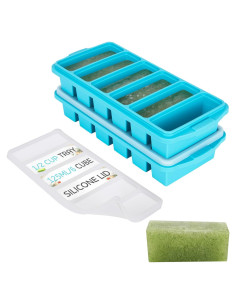 Bandeja de silicona Xomoo 6 rejillas 1/2 taza con tapa