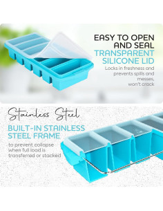 Bandeja de silicona Xomoo 6 rejillas 1/2 taza con tapa 2