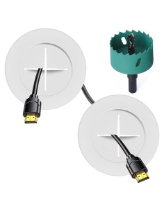 Kit de ocultación de cables para TV Riozoo, blanco, fácil instalación