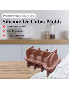 Bandeja de Hielo de Silicona CowGoldChild - 2 Piezas Libre de BPA 2