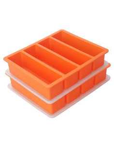 Moldes de Hielo de Silicona BECOKIT 2 Piezas Naranja