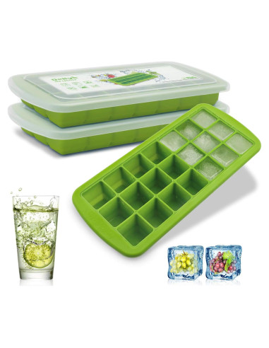 Bandejas de Hielo CREATESTAR 2 Pack Silicona Flexible 21 Cubos